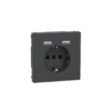MTN2366-6034 Merten System-D, Type A+A 2,4A USB'li Topraklı Priz, Antrasit